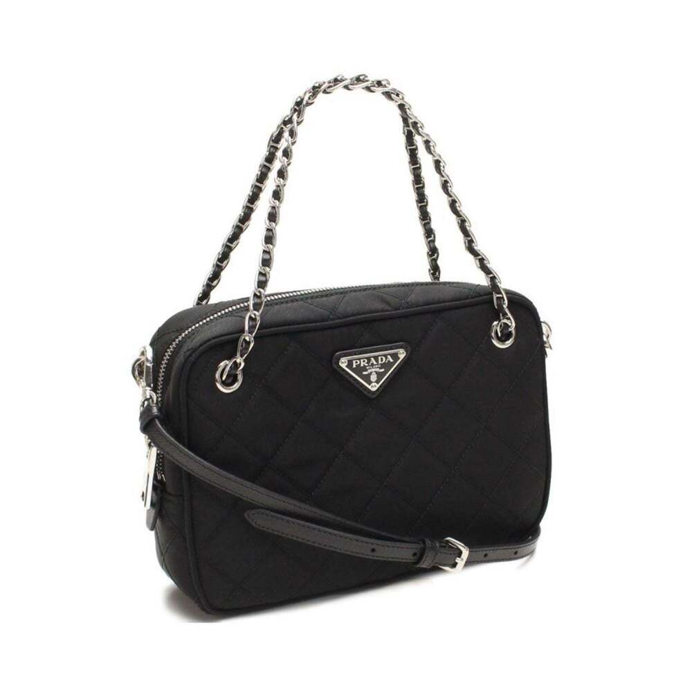 Prada Re-Edtion Nylon Quilted Black Triangle Logo Crossbody
